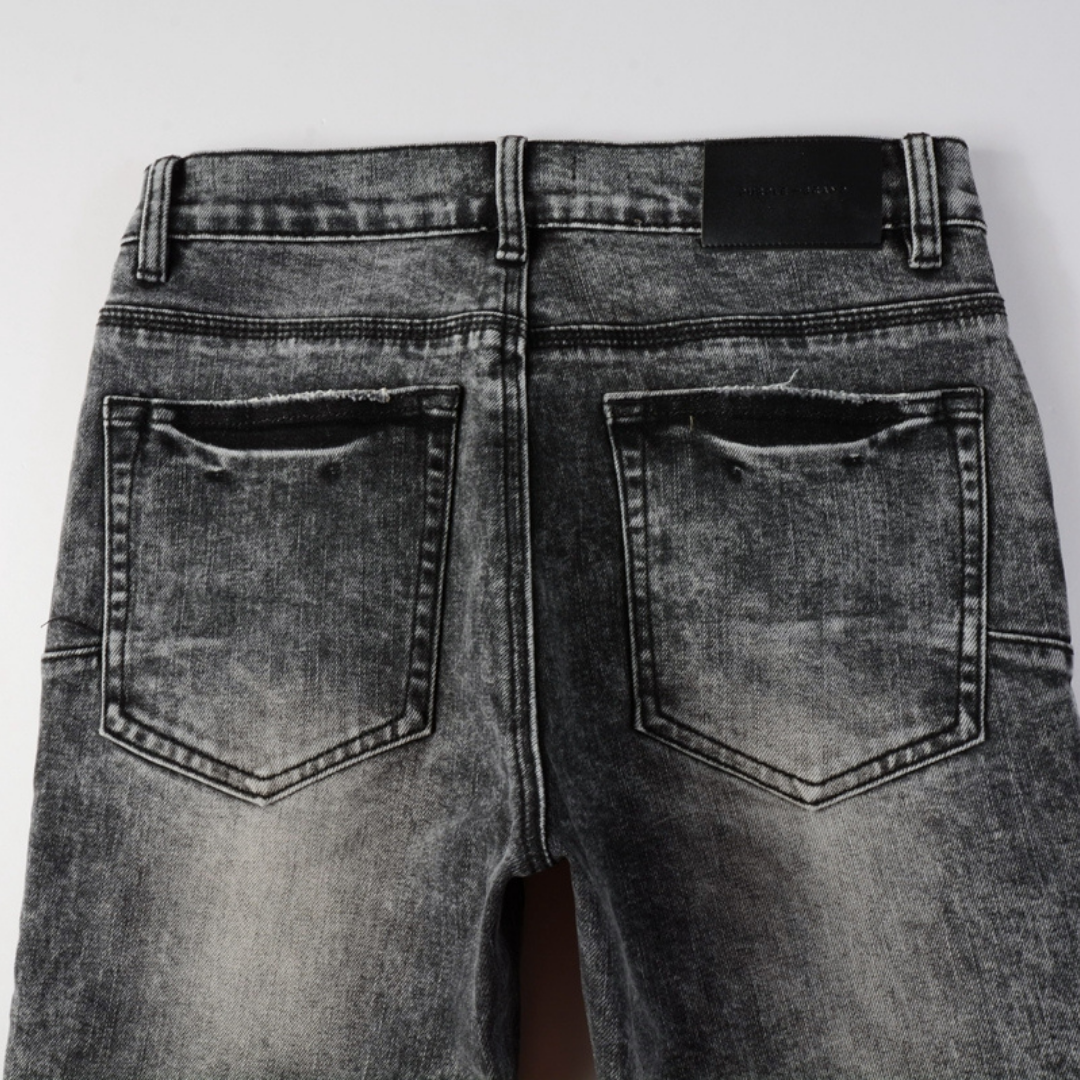 Jean déchiré gris-violet