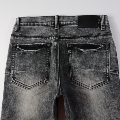 Jean déchiré gris-violet