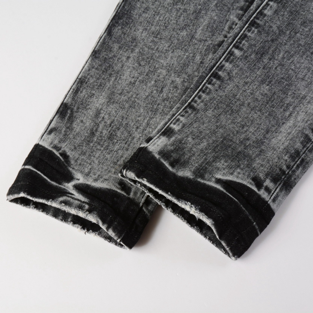 Jean déchiré gris-violet