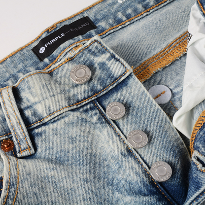 Jean à patchs bleu clair violet