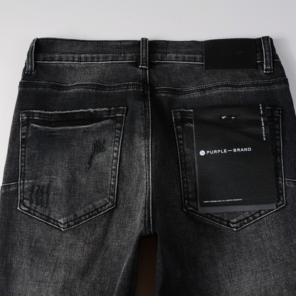 Jean violet déchiré gris et noir