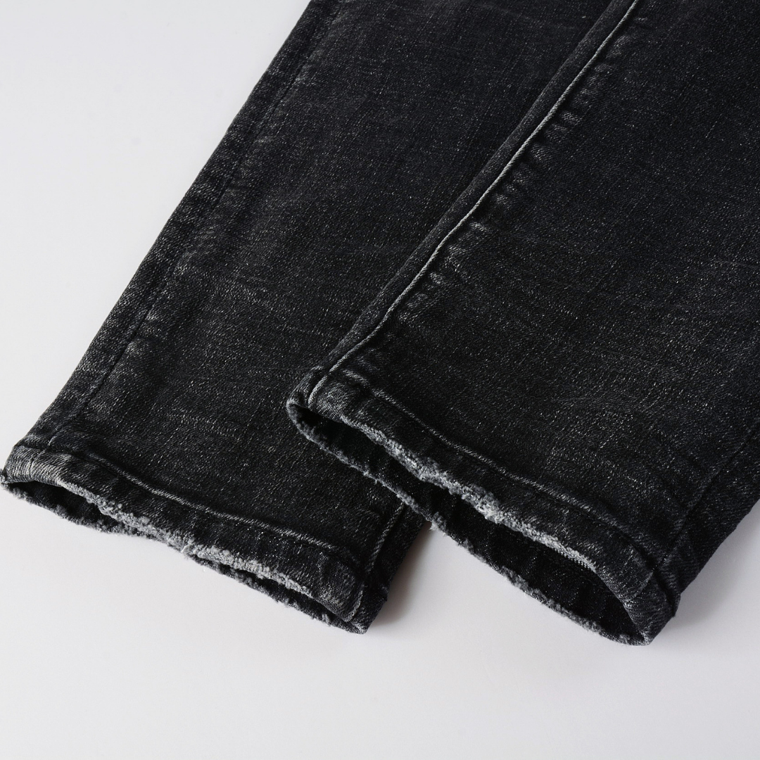 Jean violet déchiré gris et noir