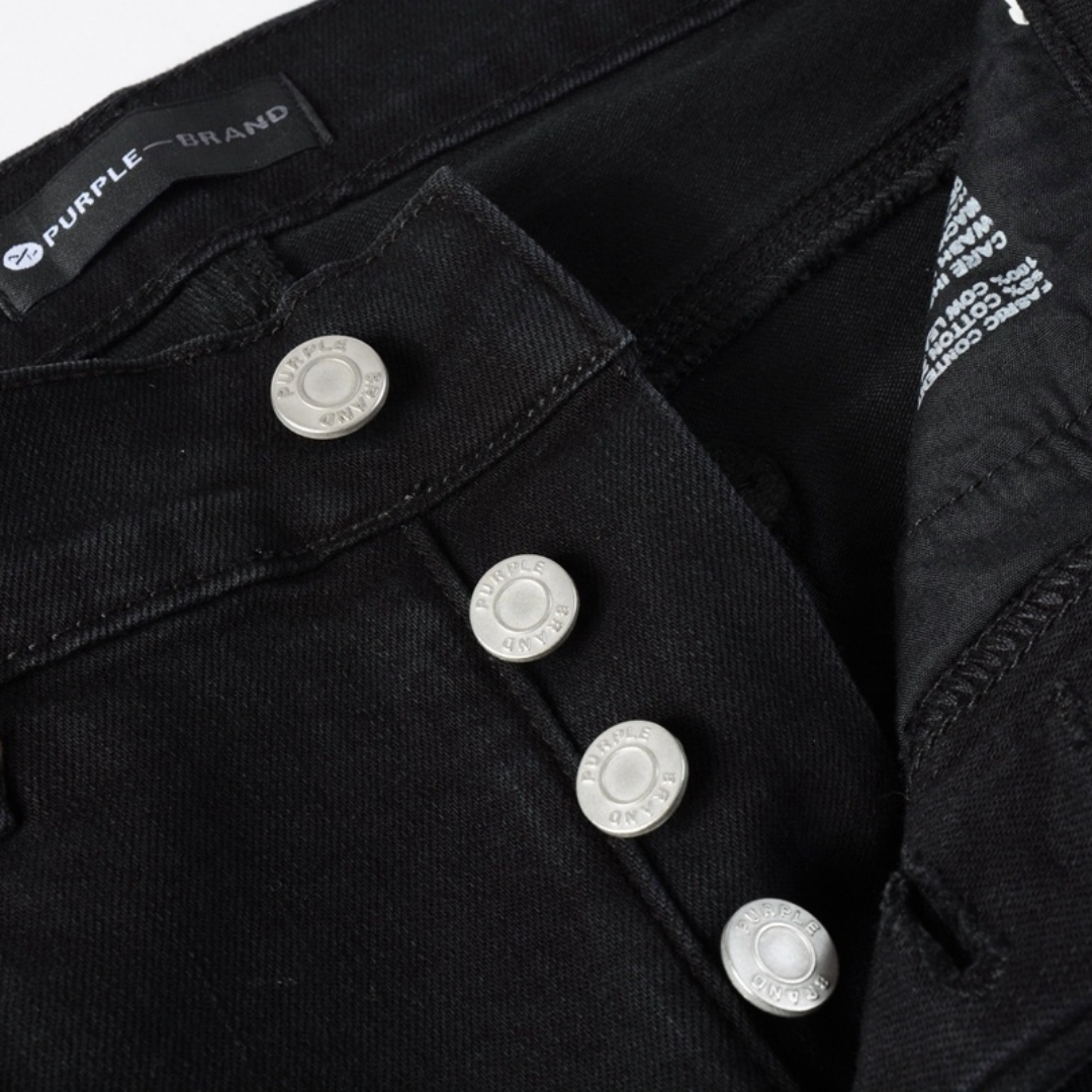 Jean noir triple déchiré violet