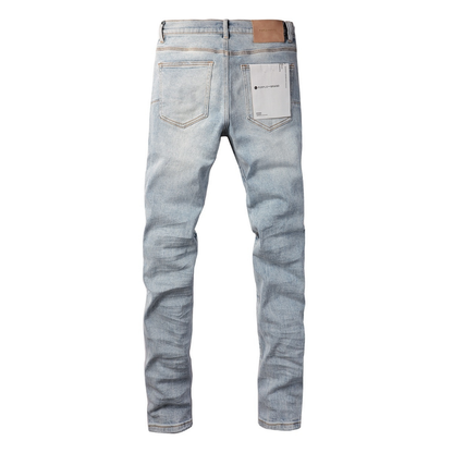 Jean violet triple déchiré