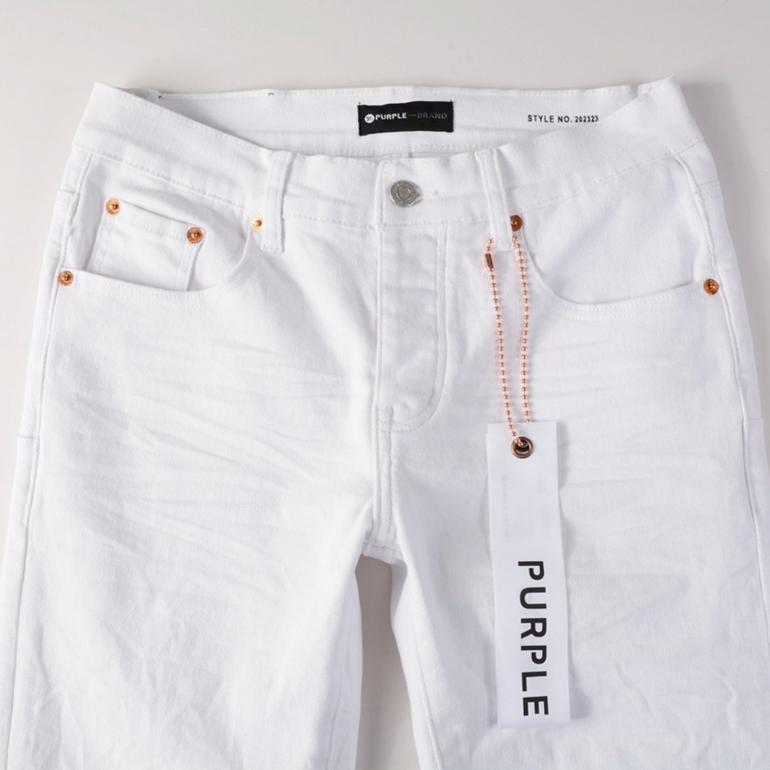 Jeans violets et blancs