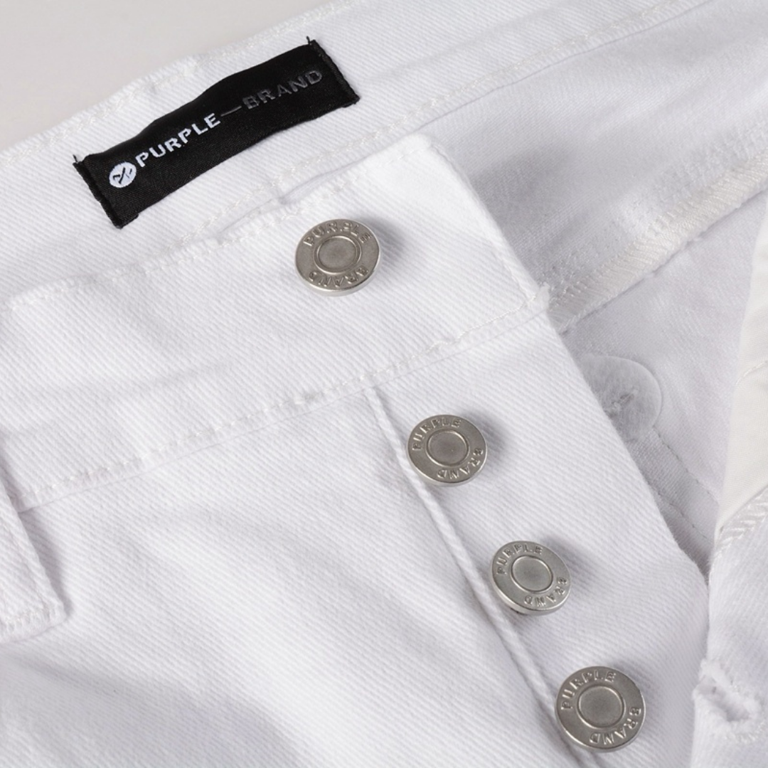 Jeans violets et blancs