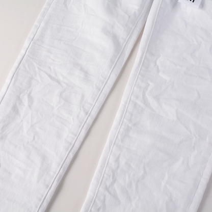 Jeans violets et blancs