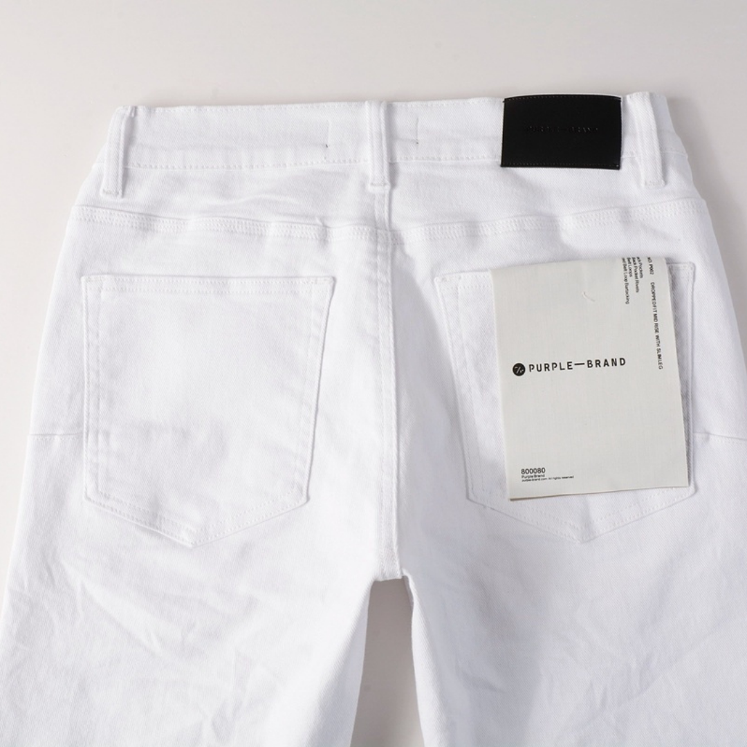 Jeans violets et blancs