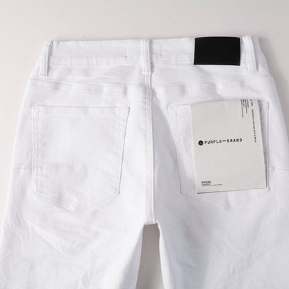 Jeans violets et blancs