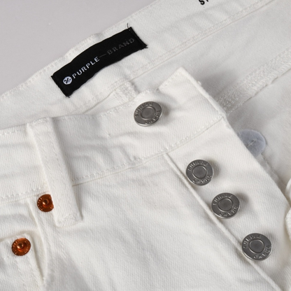 Jean déchiré violet et blanc