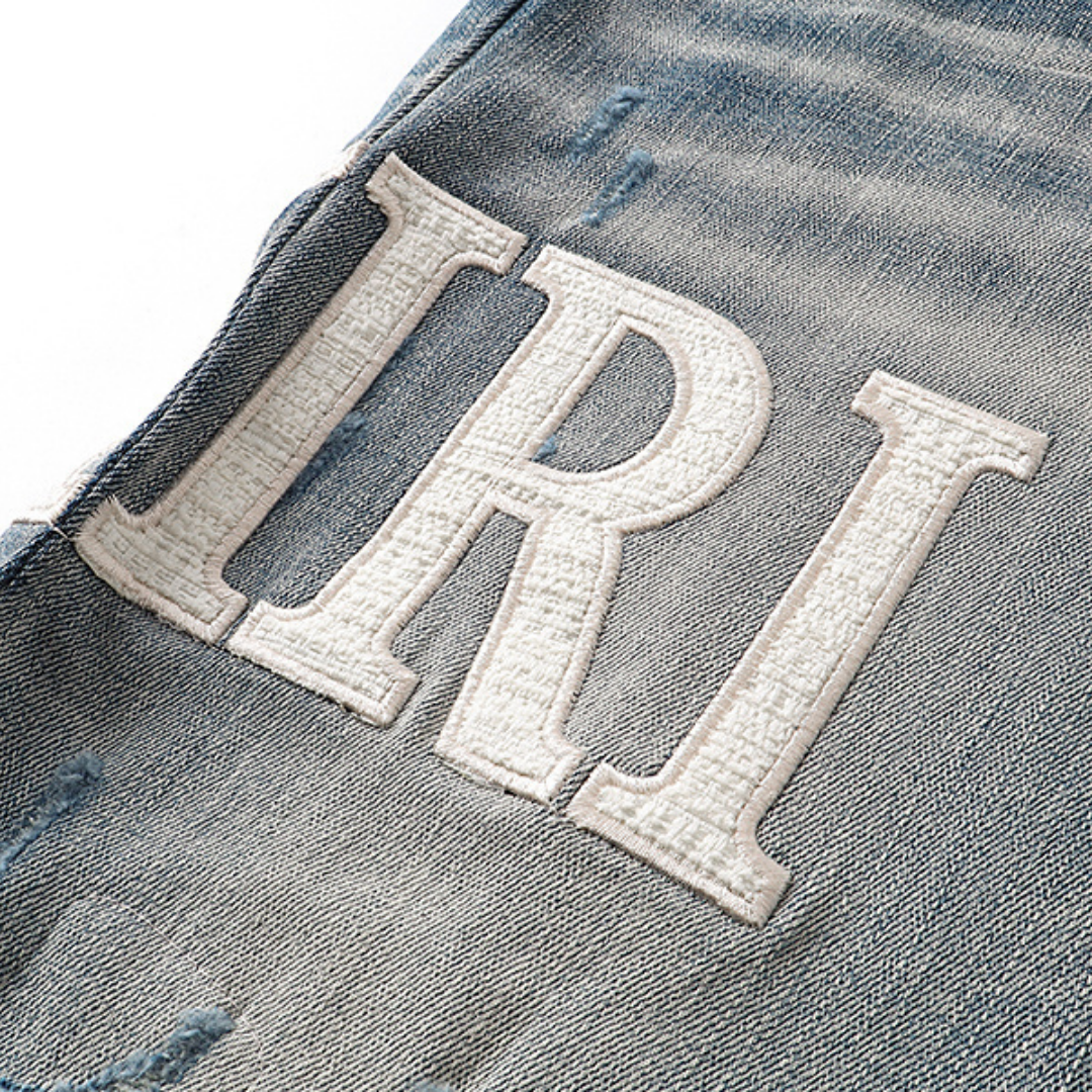 Jean à logo blanc Amr