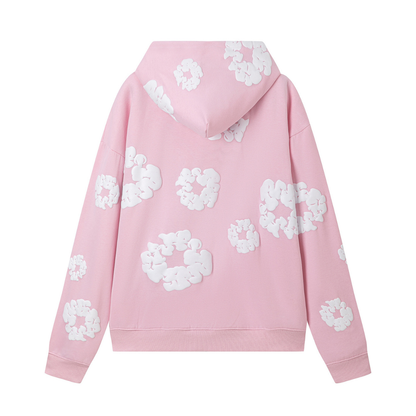 Sweat à capuche zippé en denim