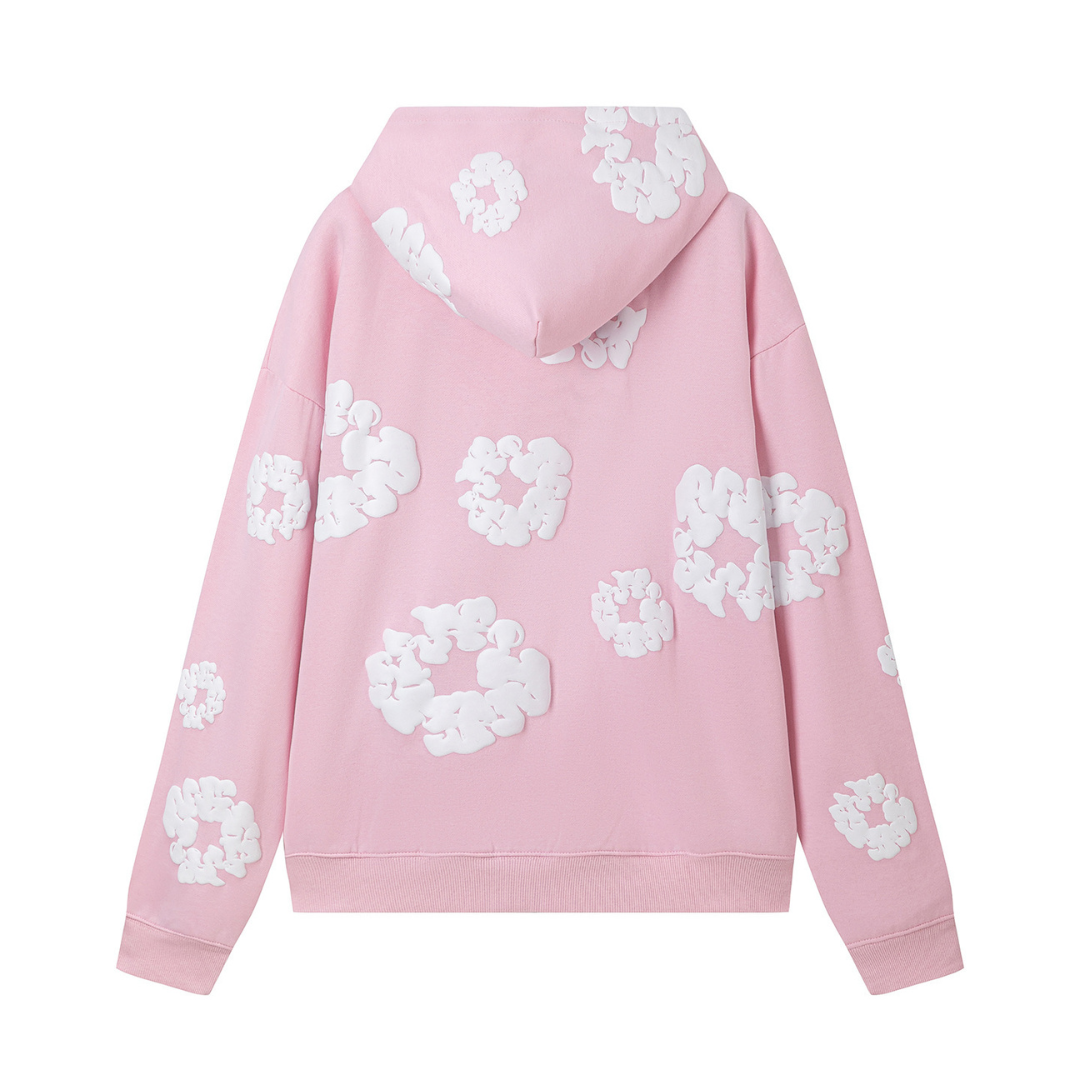 Sweat à capuche zippé en denim