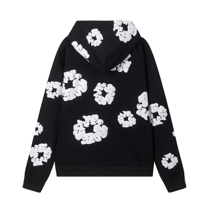 Sweat à capuche zippé en denim