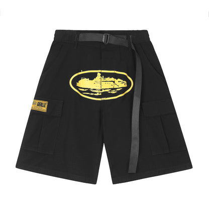Short cargo Alcatraz noir et jaune