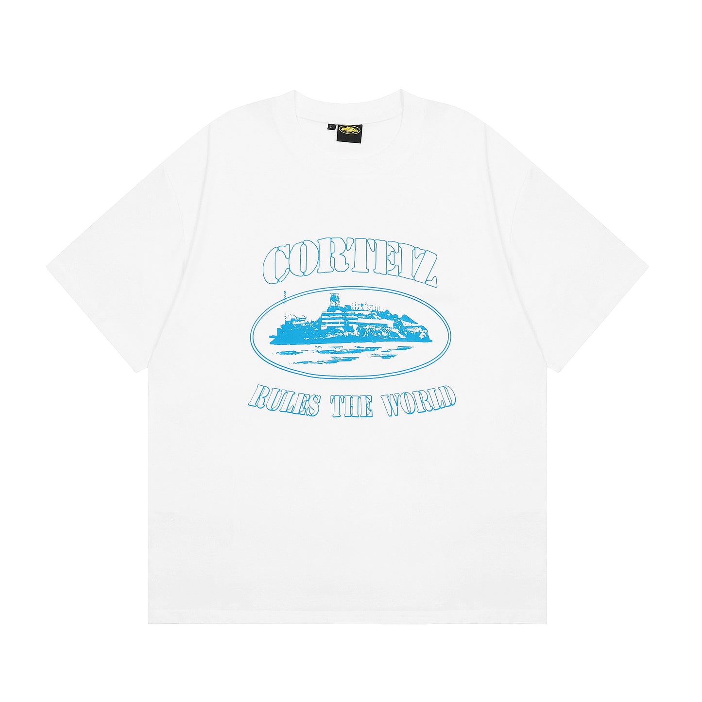 T-shirt Alcatraz blanc et bleu