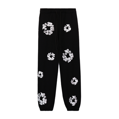 Pantalon en denim à losanges noirs