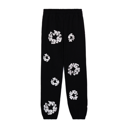 Pantalon en denim à losanges noirs