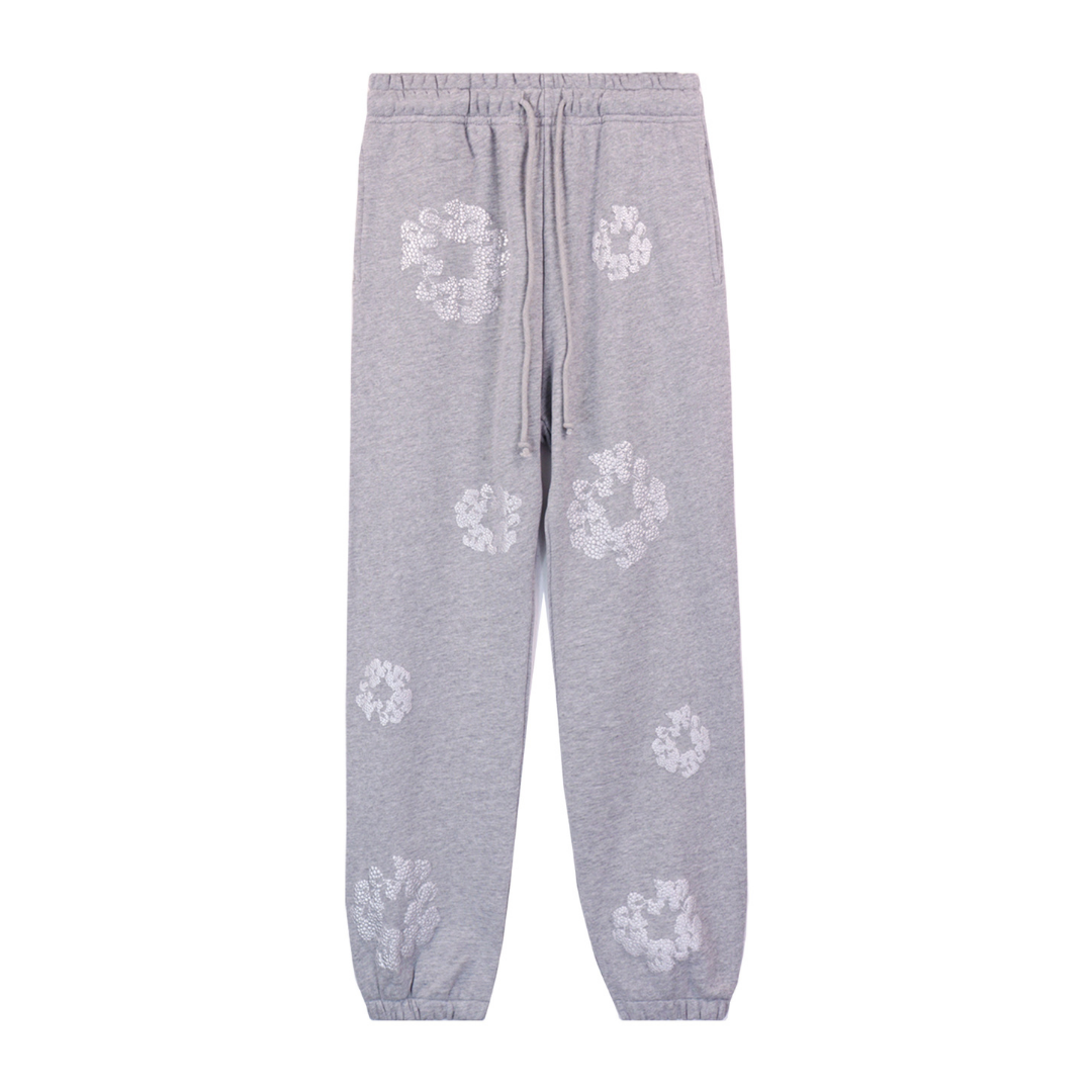 Pantalon en denim à losanges gris