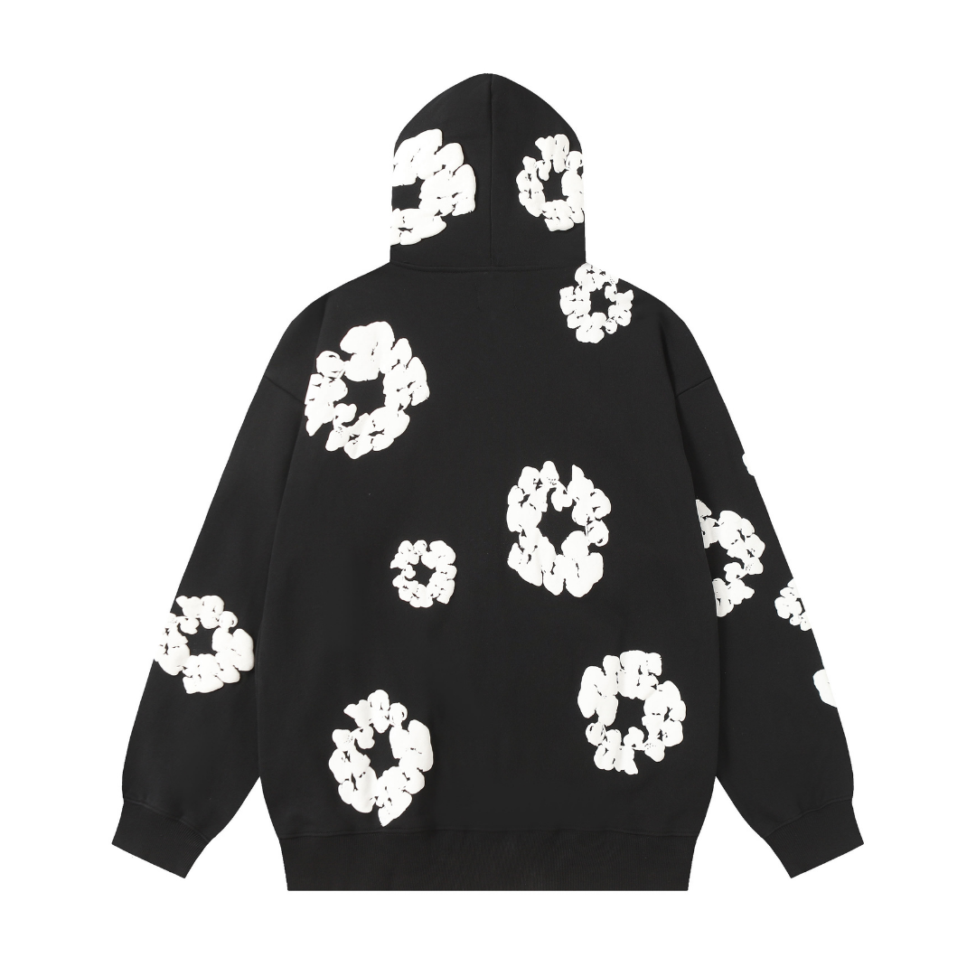 Sweat à capuche zippé en denim