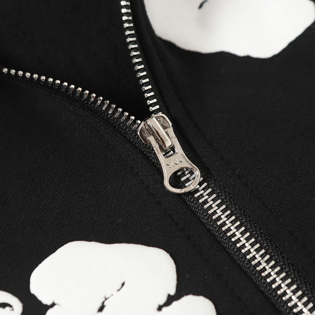 Sweat à capuche zippé en denim