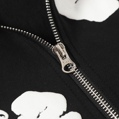 Sweat à capuche zippé en denim