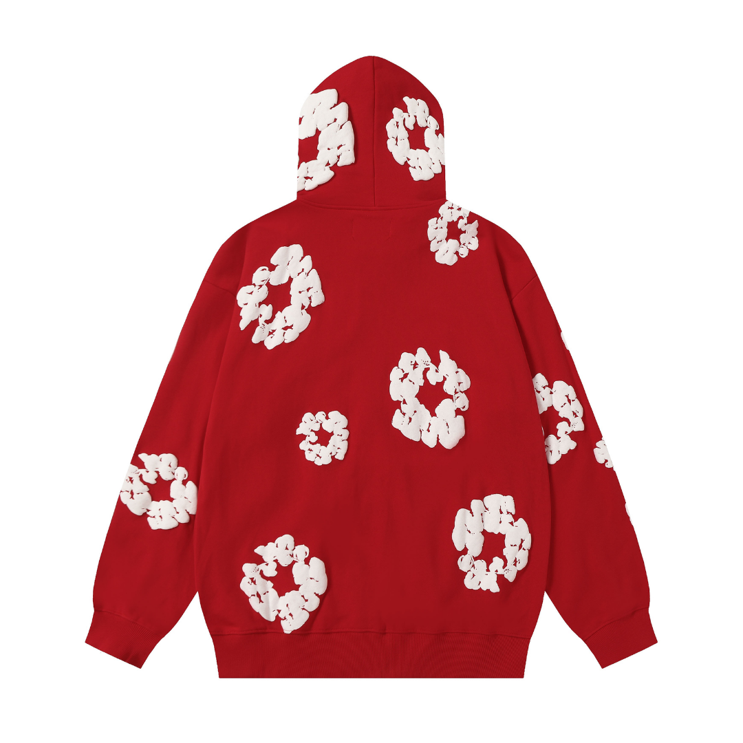 Sweat à capuche zippé en denim