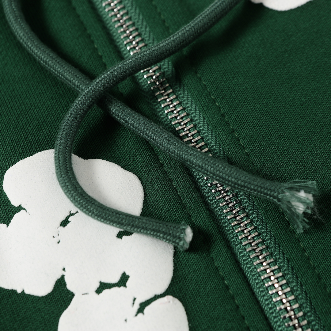 Sweat à capuche zippé en denim