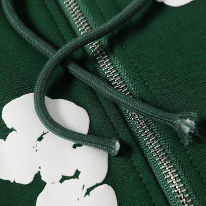 Sweat à capuche zippé en denim