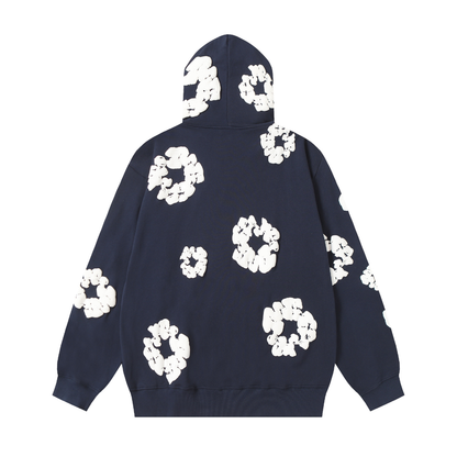 Sweat à capuche zippé en denim