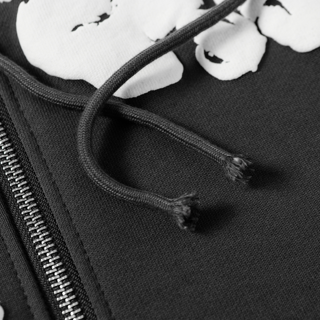 Sweat à capuche zippé en denim