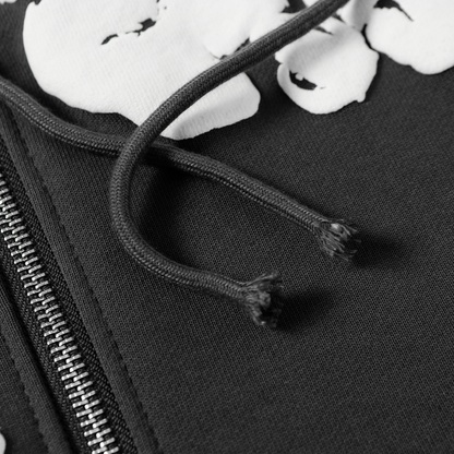 Sweat à capuche zippé en denim