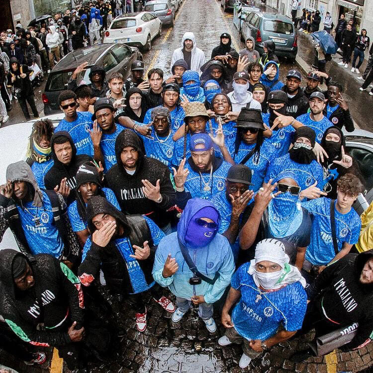 T-shirt bleu dégradé