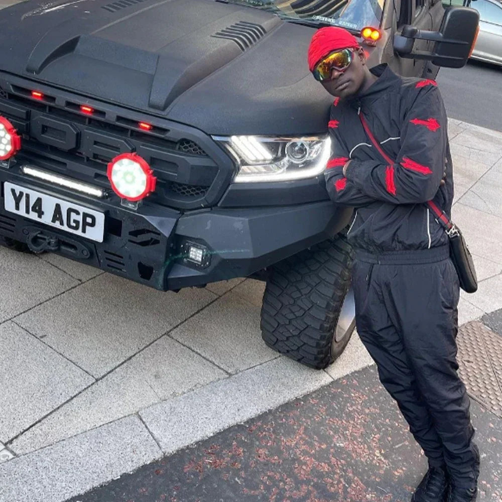 Survêtement Irongate T Shellsuit noir et rouge