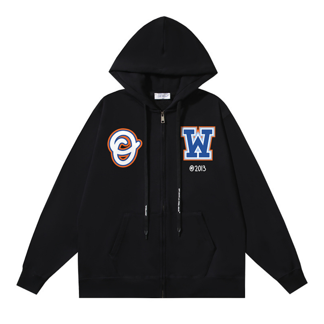 Sweat à capuche zippé Off-W Monogram