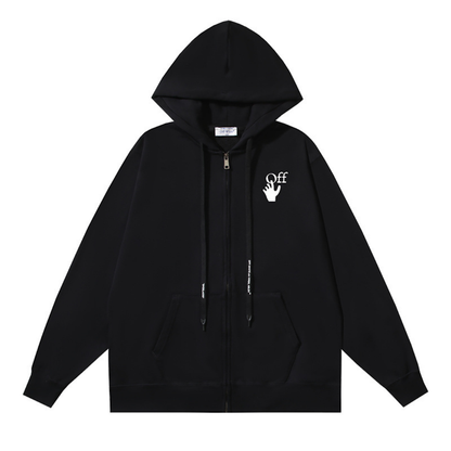 Sweat à capuche zippé Off-W Monogram
