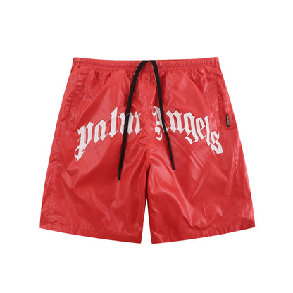 Short de bain rouge palmier