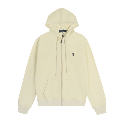 Sweat à capuche zippé Polo beige