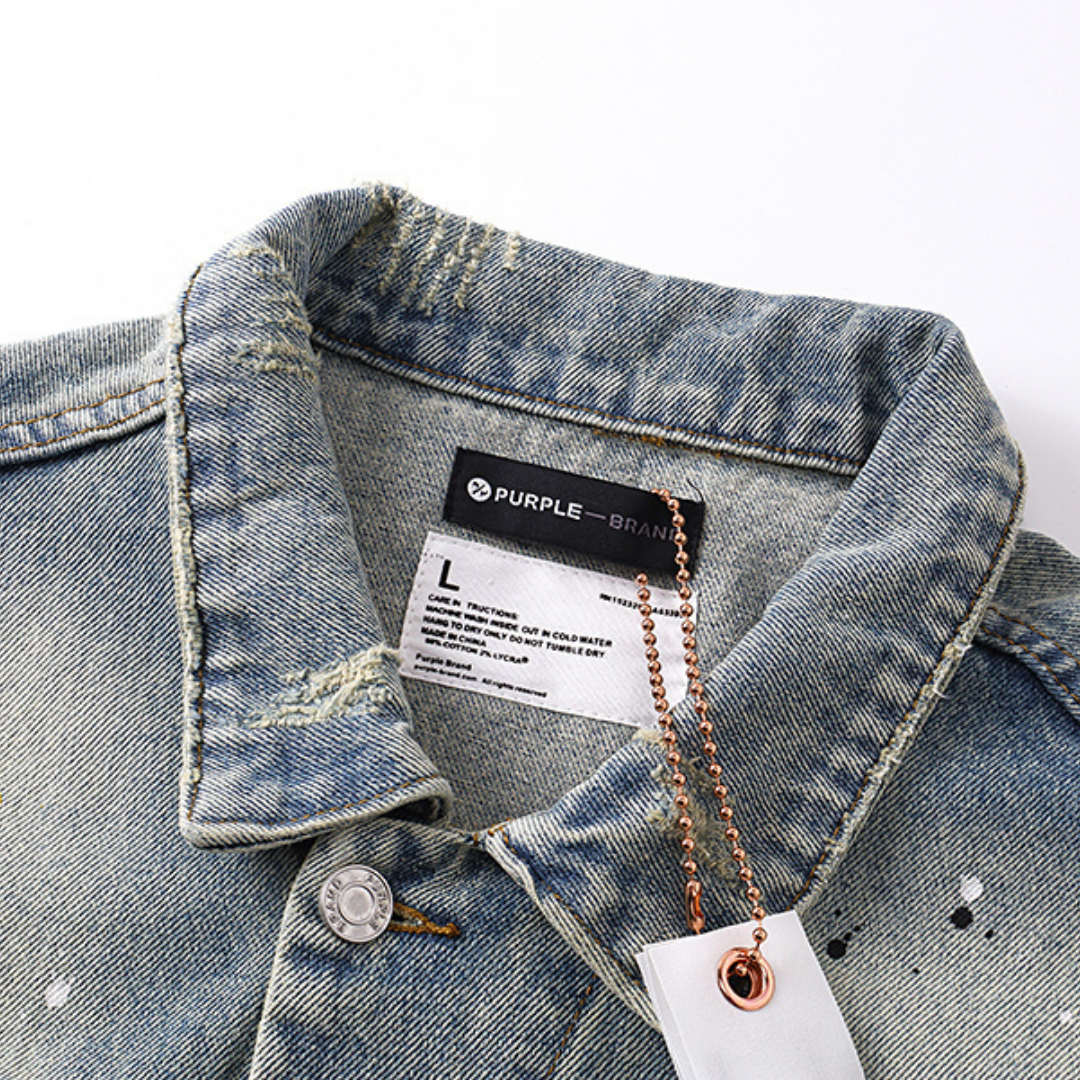 veste en jean violette