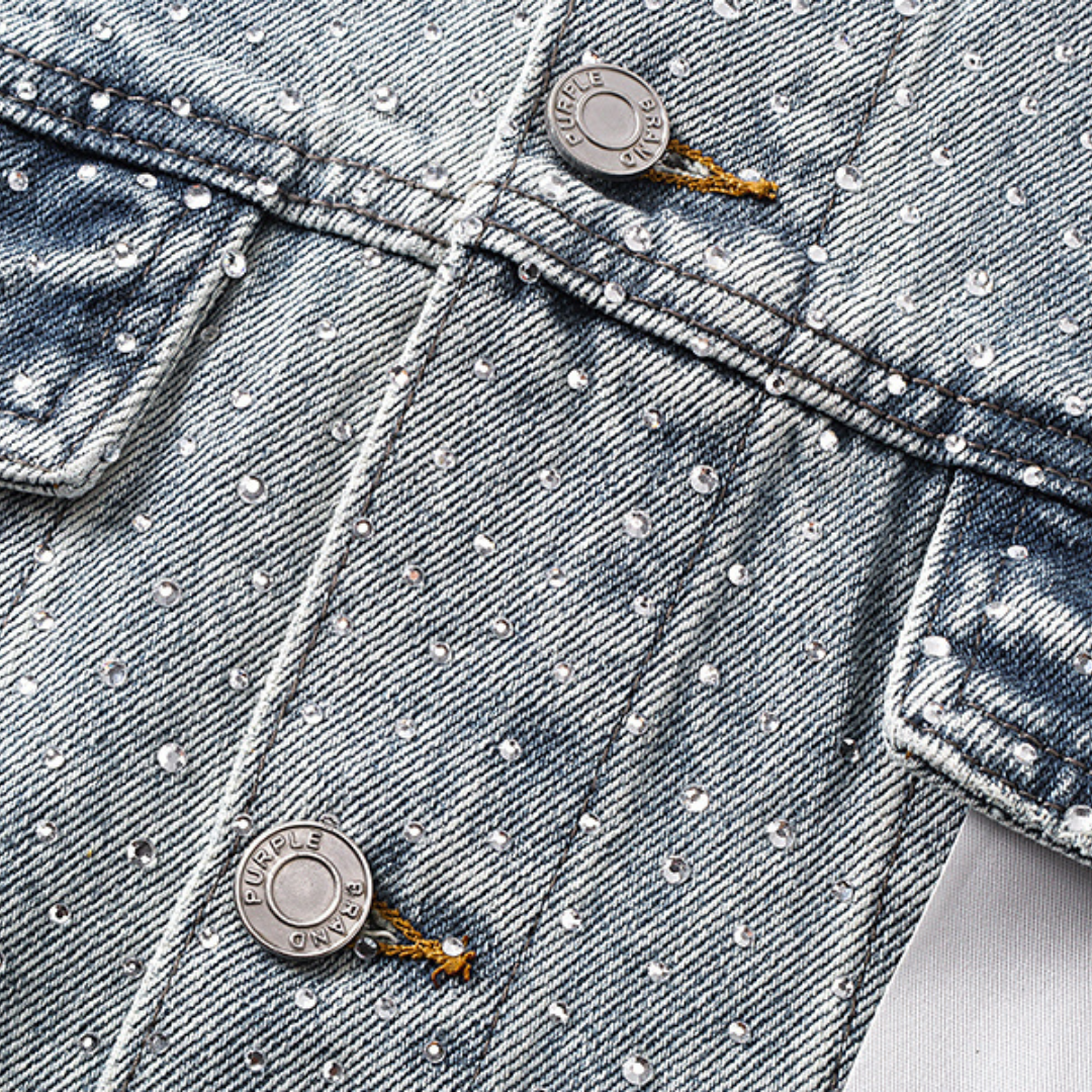 veste en jean violette