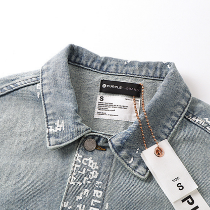 veste en jean violette