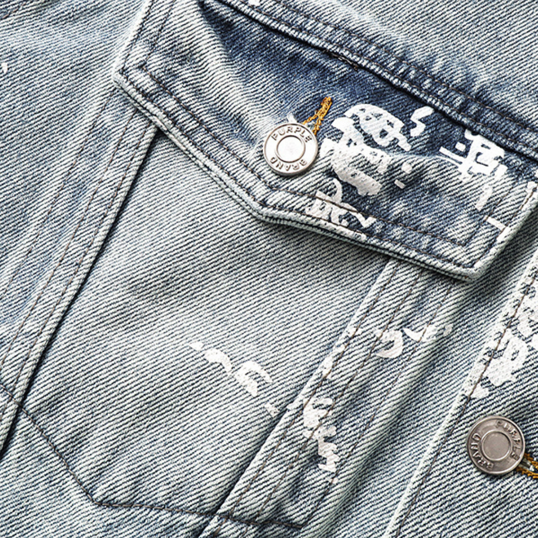 veste en jean violette