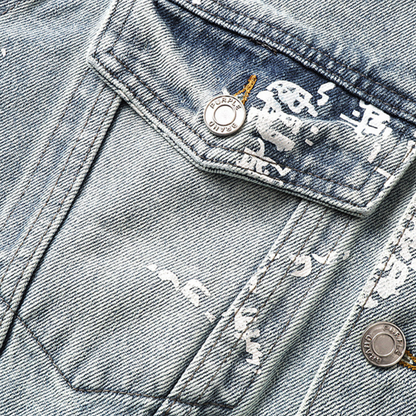 veste en jean violette