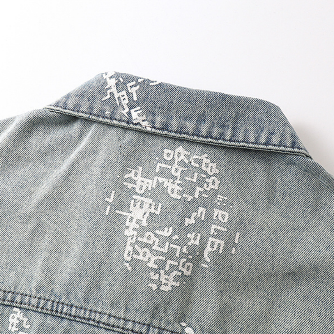 veste en jean violette