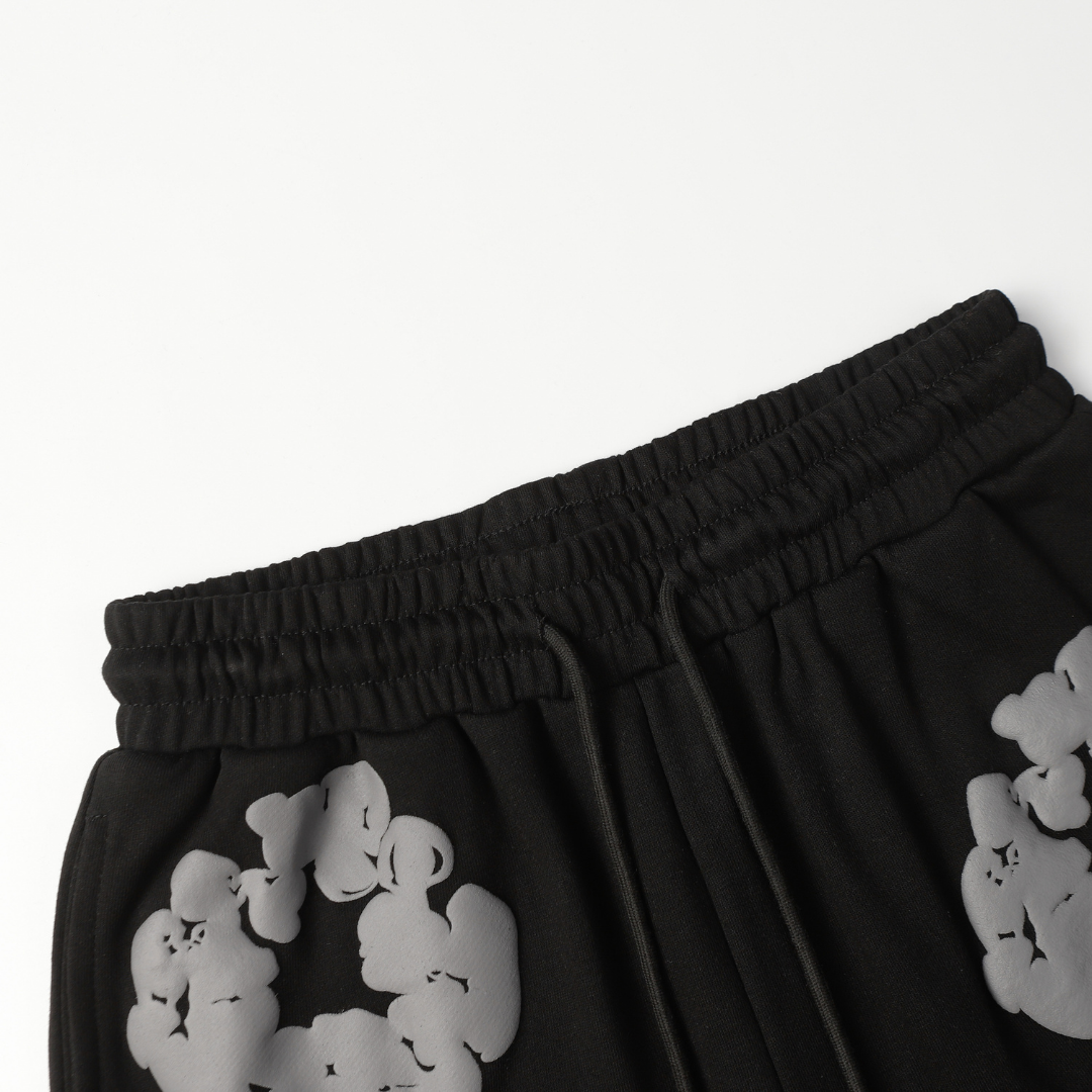 Ensemble short en denim noir et gris