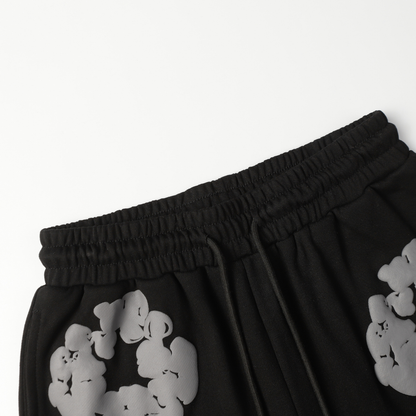 Ensemble short en denim noir et gris