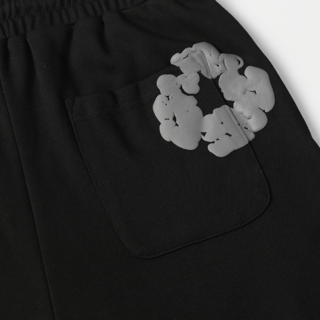 Ensemble short en denim noir et gris