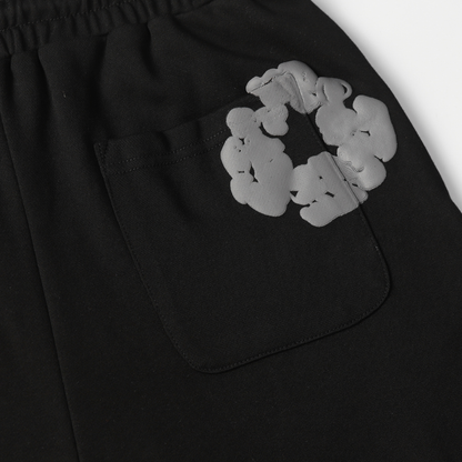 Ensemble short en denim noir et gris