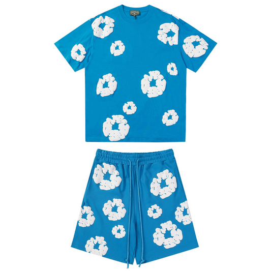 Ensemble short en denim bleu