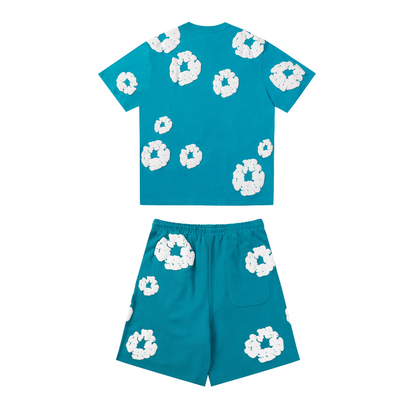 Ensemble short en denim bleu éclatant